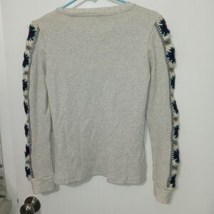 Boundless North Long Sleeve Thermal Top With crocheted afaganPatch style Sleeves
